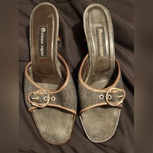 Etienne Aigner Slip on Kitten Heel Sandals Size 10